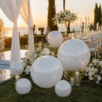 Boule miroir gonflable blanche géante réfléchissante pour décoration de mariage, fête, événement de luxe