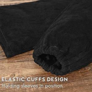 White Split Leather Arm Guard Heat & <b>Spark</b> Resistant Welding Safety Sleeve Cover for Work Heat Protection Clothing - Product Image 3