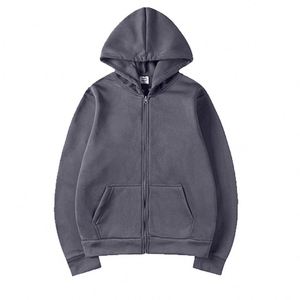 Sudadera con Capucha para Mujer, con Cierre, Color Sólido, Manga Larga, Informal, para Otoño, 100% Algodón Tejido, Transpirable, Sin Forro - Product Image 4