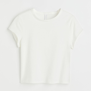 Suministro de Fábrica: Camiseta Casual de Algodón 100% de Color Liso, Tejido de Punto, Cuello Redondo, Teñido Liso, Estilo Crop - Product Image 6