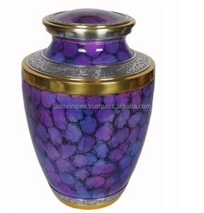 Venta rápida Exclusivo grabado en azul y plata Classic Ocean Fire y Silver Urn Cremation hecho de metal - Product Image 2