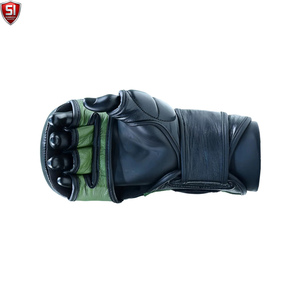 Guantes de Sparring de Piel Sintética PU de Primera Calidad SUMROOS, Diseño de Dedos Abiertos, Correa de Muñeca Ajustable con Cierre de Gancho y Bucle, Artes Marciales, Boxeo - Product Image 5