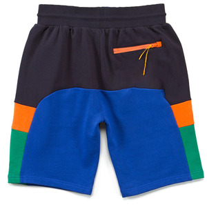 <b>Men</b> Color Blocked Cotton <b>Bermuda</b> <b>Shorts</b> Drawstring Closure Zipper Pockets Casual Mid Waist Patchwork Design - Product Image 2