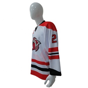Camiseta de Hockey sobre Hielo para Hombre Tang 28, Blanca, Roja y Negra, Manga Larga, Sublimada, Absorbe la Humedad, Corte Regular, Ropa de Equipo, Protección Anti-UV - Product Image 2
