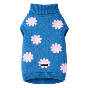 Suéter de punto floral para perro, jersey cálido de invierno para mascotas, ropa de punto suave para perros, ropa acogedora y linda con estampado floral para clima frío. - Product Image 5