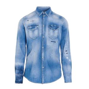 Camisa de mezclilla con botones para hombre, diseño personalizado al por mayor, nueva moda, camisa de mezclilla clásica de manga larga para hombre - Product Image 1