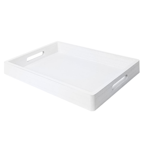 Plateau de service rectangulaire en bois naturel rustique et traditionnel pour boissons, collations, nourriture, thé, café, petit-déjeuner, à prix avantageux. - Product Image 4