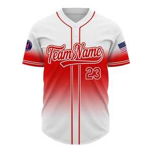 Camiseta de Béisbol Personalizada con Degradado Azul para Hombre, Manga Corta, Cierre de Botones, Nombre del Equipo Impreso, Poliéster que Absorbe la Humedad, Moda 2026 - Product Image 2