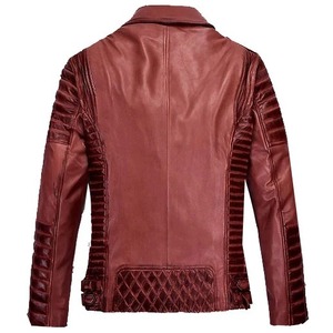 เสื้อแจ็คเก็ตหนังสีแดงไหม้สไตล์เรโทรโดยชาร์ลส์ - Product Image 2