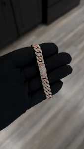 Pulsera de eslabones cubanos de 10 mm de plata de ley 925 con moissanita VVS, chapada en oro rosa, joyería hip hop para hombre - Product Image 5