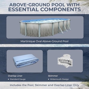 Piscina Elevada Ovalada de 15x30 pies, 52 Pulgadas de Profundidad, con Paredes de Acero Rígido, Asientos Superiores de 7 Pulgadas, Postes Verticales de 6 Pulgadas, Skimmer y Revestimiento de Vinilo - Product Image 5