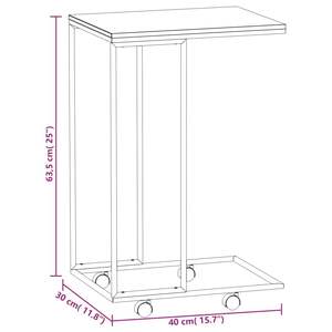 Mesa auxiliar de madera de ingeniería blanca de 15.7"x11.8"x25" con ruedas, muebles para sala de estar - Product Image 6