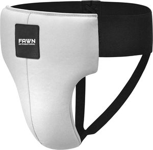 Wholesale Fawn International Leather Soft Custom Logo <b>Groin</b> Protector Adjustable Cups <b>Guard</b> Boxing <b>MMA</b> Muay Thai Karate - Product Image 2