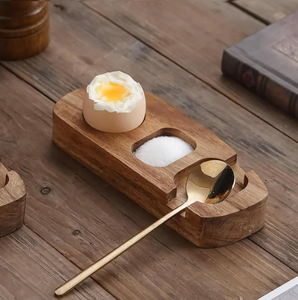 Unique Shape Dark Brown Acacia Wood Egg Holder Tray <b>Kitchen</b> <b>Rack</b> for Serving Trays for Refrigerator Use Made in India - Product Image 4