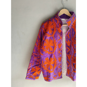 Hand Embroidered Breathable Velvet Blazer <b>Women</b> Button up Collar Floral Pattern Full Sleeve Autumn Bohemian Style <b>Coat</b> GIFT HER - Product Image 2