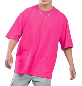T-shirts amples et décontractés de sport et d'extérieur, couleur rose, coupe ample, épaules tombantes, qualité supérieure, respirants, grandes tailles - Product Image 3