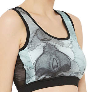 Soutien-gorge de sport personnalisé pour femme, sublimation, fabrication OEM, respirant, extensible, maintien élevé, sans couture sur le devant, vente en gros - Product Image 5