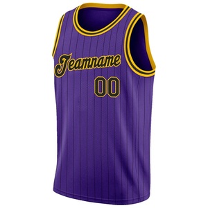 เสื้อบาสเก็ตบอลสีม่วงขายส่ง แบบเสื้อกล้าม พิมพ์ลายแบบ Sublimation ระบายอากาศได้ดี ผ้าตาข่าย สำหรับผู้ใหญ่ทุกเพศ ทุกวัย พร้อมพิมพ์ชื่อและหมายเลข - Product Image 5