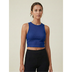 เสื้อกล้ามครอปแขนรัดรูปสำหรับผู้หญิง ผ้าเนื้อนุ่ม ยืดหยุ่นได้ ใส่ได้หลากหลาย สไตล์ลำลอง ใช้ได้ทุกวัน ผลิตในอินเดีย - Product Image 1