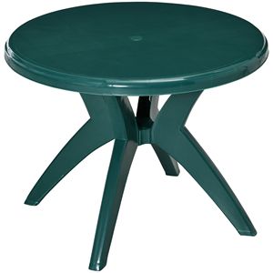 Tavolo Bistrot Pieghevole Moderno in Alluminio per Esterni con Foro per Ombrellone per Pranzo in Giardino - Product Image 1