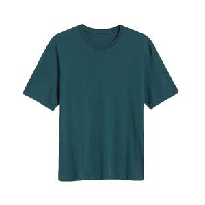 เสื้อยืดสีเขียวล้วนทรงสวยงามสำหรับผู้ชาย คอกลม คอโอ เสื้อยืดรักษ์โลกสำหรับผู้ชาย พร้อมบริการ OEM ODM - Product Image 5