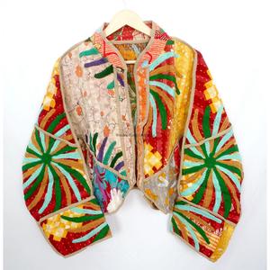 Best Quality Handmade cotton kantha <b>jacket</b> Winter wear <b>Jacket</b> Women fashionable <b>Short</b>-length <b>Jacket</b> in FreeSize Traditional wear - Product Image 1