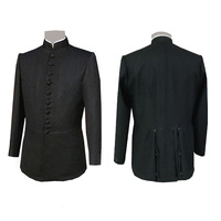 Manteau de cérémonie noir classique pour officiers des Chevaliers Templiers, uniforme maçonnique pour la tenue de cérémonie formelle de loge