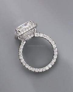 Igi/gia แล็บตัดเพชรวินเทจ14K สีขาวแต่งงาน/แหวนหมั้น unisex สีขาวทองงานครบรอบปาร์ตี้ - Product Image 2