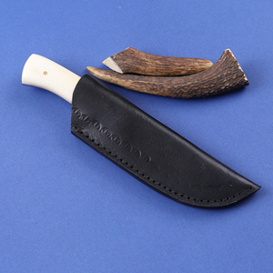 Cuchillo Nórdico de Acero de Damasco para Caza, Desollado y Camping, con Mango de Hueso y Resina, Espiga Completa, Personalizado OEM/ODM, Funda de Cuero - Product Image 6