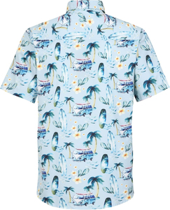 Chemise pour homme à manches courtes, imprimé tropical hawaïen, décontractée, boutonnée, pour la plage, été, motif floral coloré, en coton - Product Image 4