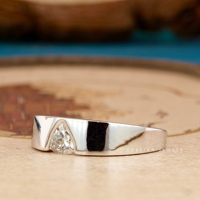 Anillo de Lujo para Hombre, Chapado en Oro de 14K, con Diamante Corte Trillón, Joyería de Moda, Anillo de Compromiso, Certificado IGI