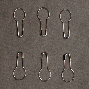 Reusable Braided Steel Nickel Plated Stitch Marker Safety Pin with Pear Shape - Product Image 2