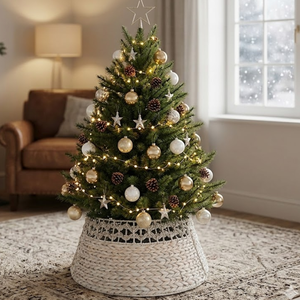 Nuevo Diseño: Cesta de Jacinto de Agua Estilo Rústico para el Base del Árbol de Navidad, Decoración Navideña de Vietnam - Product Image 3