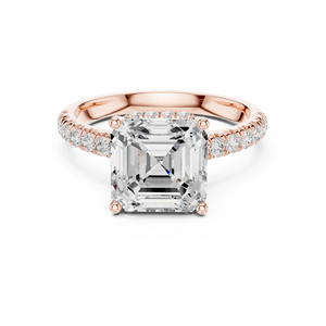 แหวนทองคำโรสโกลด์ 14K ชุบออกซิไดซ์ ประดับเพชรทรง Asscher Cut เพาะเลี้ยงในห้องปฏิบัติการ สวยงาม เหมาะสำหรับแหวนหมั้นหรือแหวนแทนคำมั่นสัญญา พร้อมใบรับรอง GRA - Product Image 3