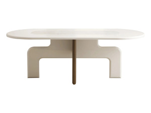 Modern Luxury Solid Teak Wood Dining Room Set Cream Oval <b>Table</b> 4 Chairs Minimalist Kitchen Sideboard <b>Buffet</b> Cabinet Home - Product Image 5