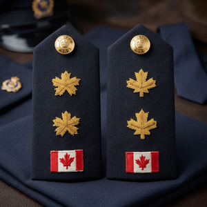 Mens Rank Shoulder Boards Gold Embroidery Black Fabric Uniform Insignia Adult Size Offi Epaulettes Uniform Accessoris - Product Image 1