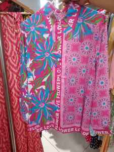 Chemisier Tunique Décontracté en Coton Respirant à Motif Étoiles Vintage Dégradé Ombré, Manches Longues, Boutonné, Col Rabattu - Product Image 3