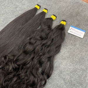 Extensions de cheveux bruts premium d'un seul donneur, 100 % cheveux humains, sans trame, noir naturel, pointes épaisses, haute qualité - Product Image 3