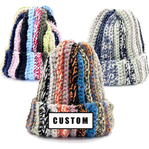 2026 Trendy Women Crochet Beanie Custom Logo Winter Jacquard Knit <b>Hat</b> Soft <b>Warm</b> Ladies Fashion Beanies OEM ODM - Product Image 1
