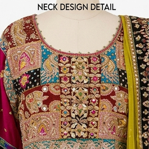 Tribal Ethnic Vintage Salwar Kameez Afghan Kuchi Traditional Multi Color Aghani Embroidered Bridal Cotton Afghan Kuchi <b>Dress</b> - Product Image 4