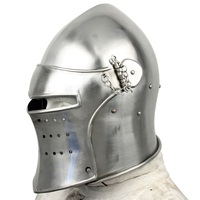 Casque médiéval authentique, armure historique, protection de la tête conçue pour les événements chevaliers, le cosplay et les collections d'exposition