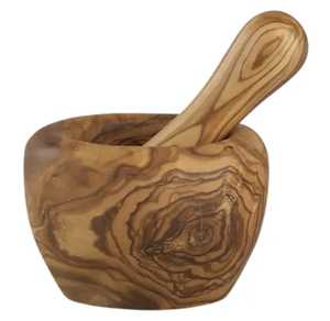 Luxury Olive Wood Mortar and Pestle Set High Grain Manual Spice <b>Grinder</b> <b>Herb</b> Crusher Garlic Press Kitchen Grinding Bowl - Product Image 1