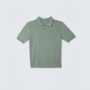 Camiseta Polo de Punto Acrílico 100% Antiarrugas, Estilo Casual, Tejido de Punto Trenzado y Acanalado, Fabricación Regular ODM y OEM en Vietnam - Product Image 1