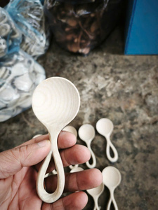 Ensemble de cuillères à dessert en bois écologiques, bois naturel, personnalisation de la marque, prix d'usine OEM - Product Image 6