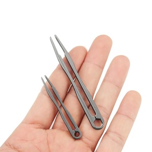 Pinzas de titanio doradas con mango antideslizante, alta dureza, resistencia a la oxidación, antimagnéticas, antihuellas, de precisión - Product Image 4