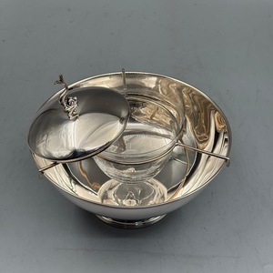 Silver Peacock Design Pedestal Serving Bowl, Elegant Metal Centerpiece Bowl <b>for</b> Dining <b>Table</b>, Home Decor and Special Occasion - Product Image 5