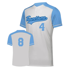 Youth Two <b>Button</b> Custom Baseball Jersey Polyester Team Uniform Sports <b>Shirt</b> Breathable OEM Wholesale Bulk Supplier - Product Image 1