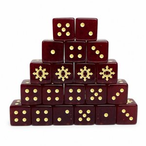 Dados de Resina Roja para Juegos con Detalles de Puntos Dorados, Seis Caras Numeradas, Piezas Especiales para Juegos de Mesa de Fantasía - Product Image 1