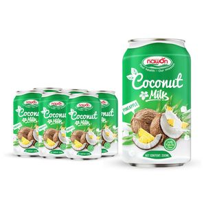 NAWON Leche de coco Sabor a piña con Nata de Coco enlatado 330ml Etiqueta privada personalizada Precio barato OEM Muestra gratis - Product Image 1