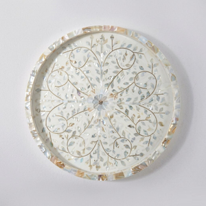 Plateau de toilette de luxe artisanal en nacre, mosaïque moderne en coquillages naturels, plat décoratif de rangement pour salle de bain et hôtel - Product Image 6